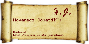 Hovanecz Jonatán névjegykártya